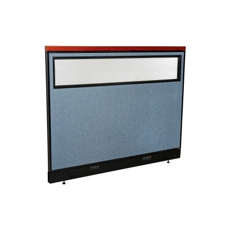 Interion    Deluxe Electric Office Partition Panel With Partial Window, 60-1/4W X 47-1/2H, Blue